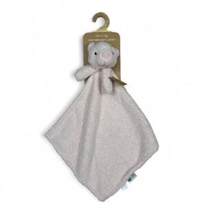 Levi And Emmie Plush Pink Bear Feather Knit Lovey Security Blanket